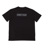 Black t-shirt with 'FLEURS DE VILLES' logo on a white background